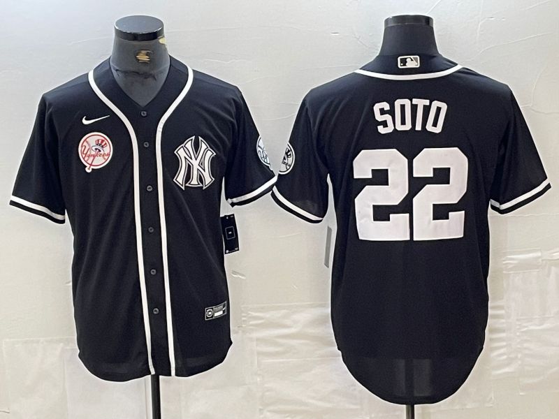 Men New York Yankees 22 Soto Black Second generation joint name Nike 2024 MLB Jersey style 6